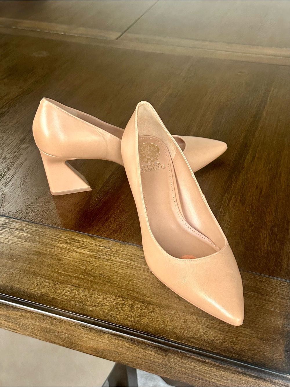 Vince Camuto Genuine Leather Nude Pumps – Size 11